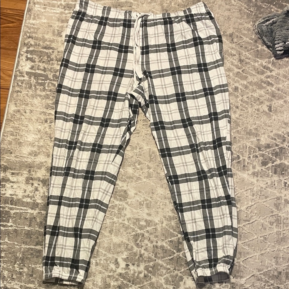 George Black, White, Blue, and Grey Plaid Men's Joggers